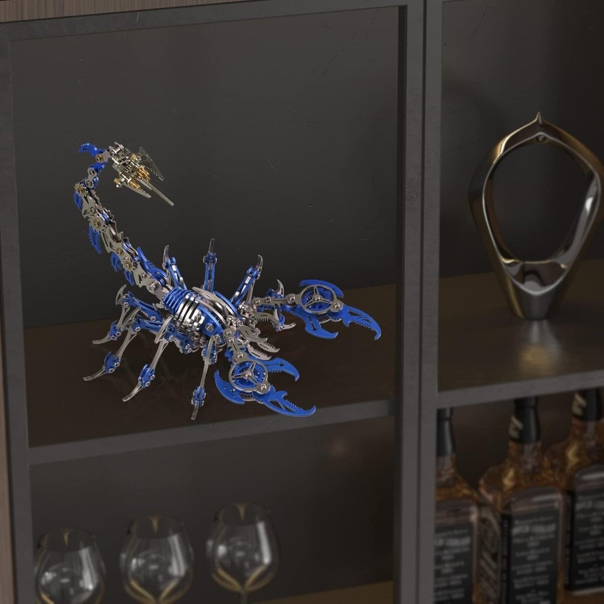 3D Metal Scorpion Puzzle Kit 454PCS Blue DIY Mechanical Model Gift - Kwikley