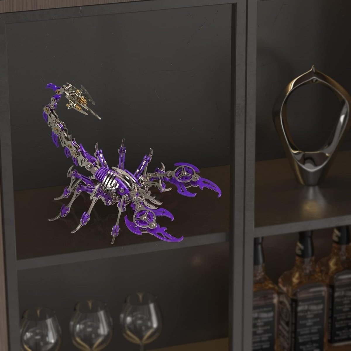 3D Metal Scorpion Puzzle Kit 454PCS Purple DIY Mechanical Model Gift - Kwikley