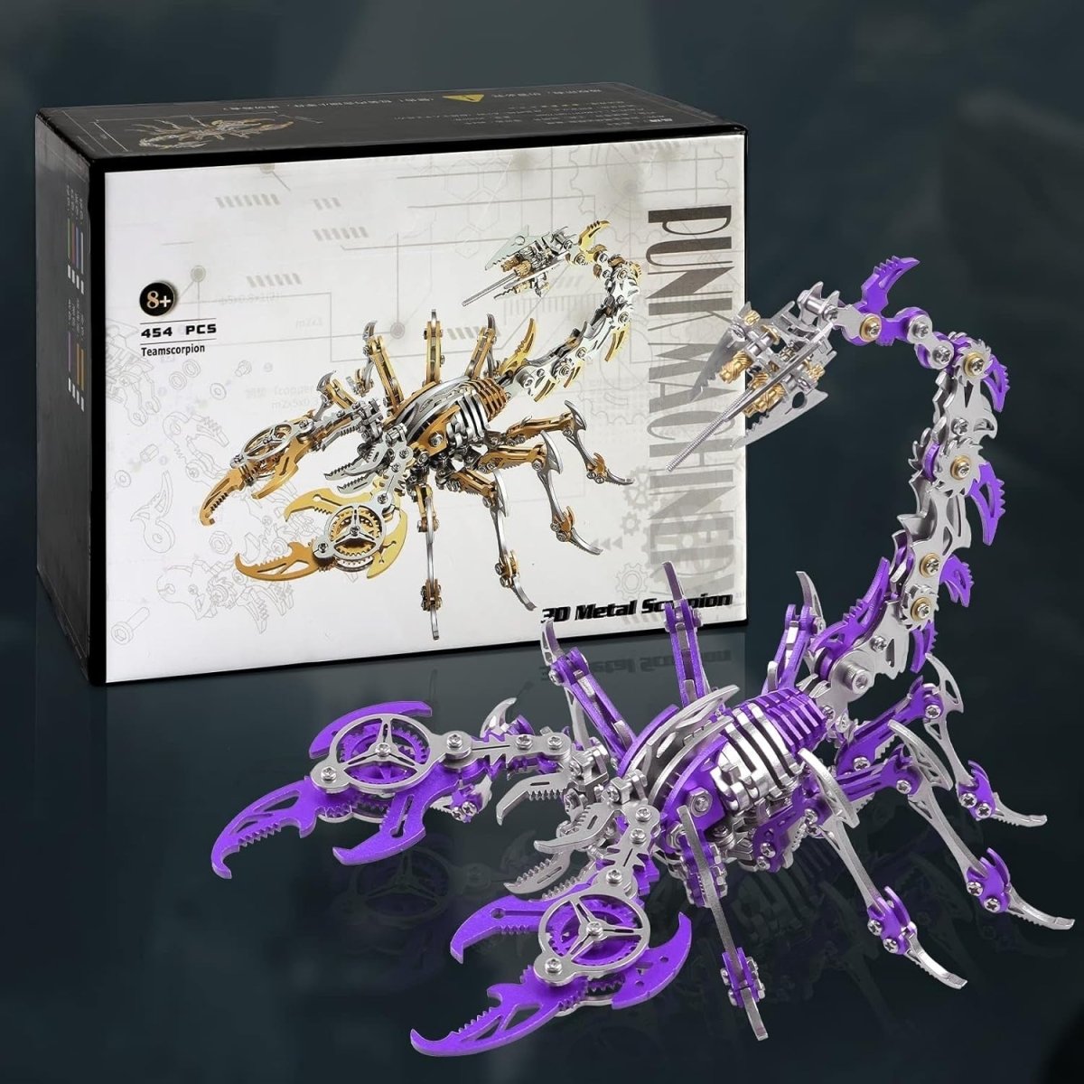 3D Metal Scorpion Puzzle Kit 454PCS Purple DIY Mechanical Model Gift - Kwikley