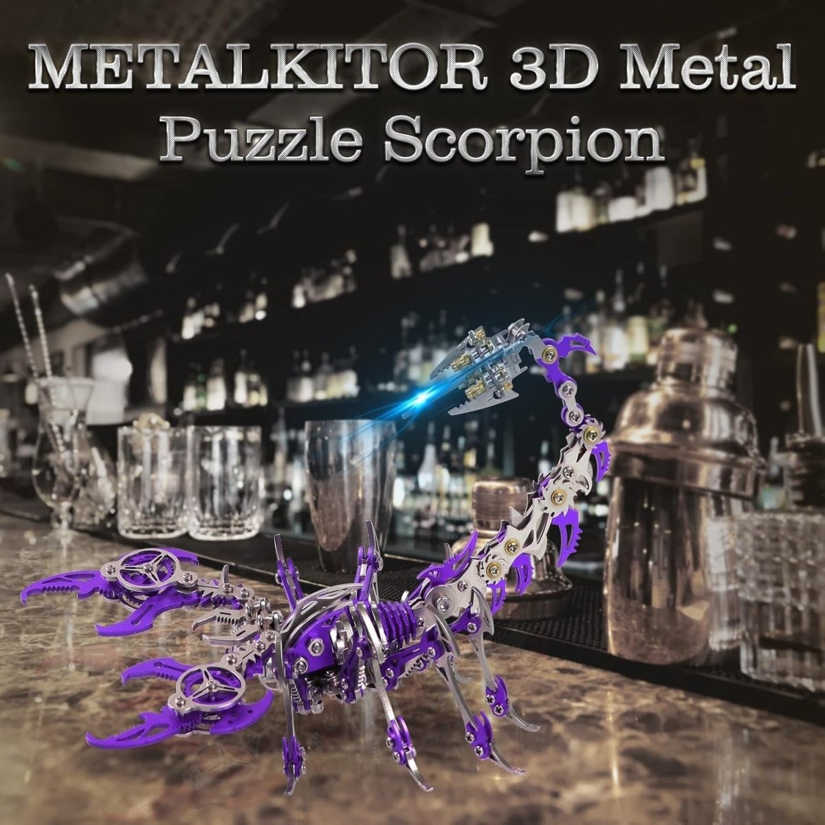 3D Metal Scorpion Puzzle Kit 454PCS Purple DIY Mechanical Model Gift - Kwikley