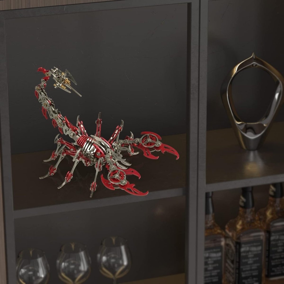 3D Metal Scorpion Puzzle Kit 454PCS Red DIY Mechanical Model Gift - Kwikley
