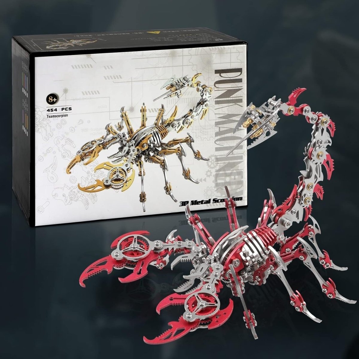 3D Metal Scorpion Puzzle Kit 454PCS Red DIY Mechanical Model Gift - Kwikley