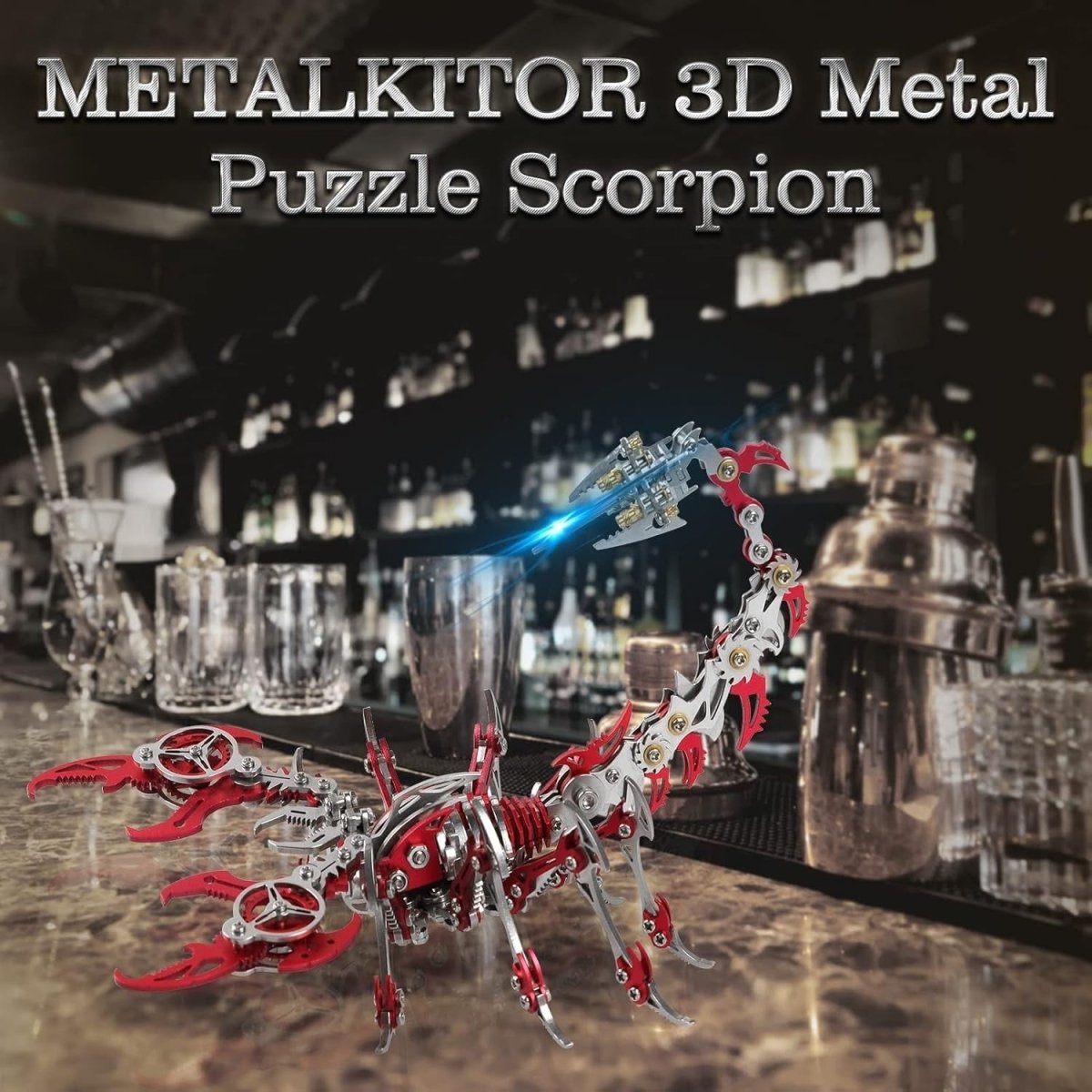 3D Metal Scorpion Puzzle Kit 454PCS Red DIY Mechanical Model Gift - Kwikley