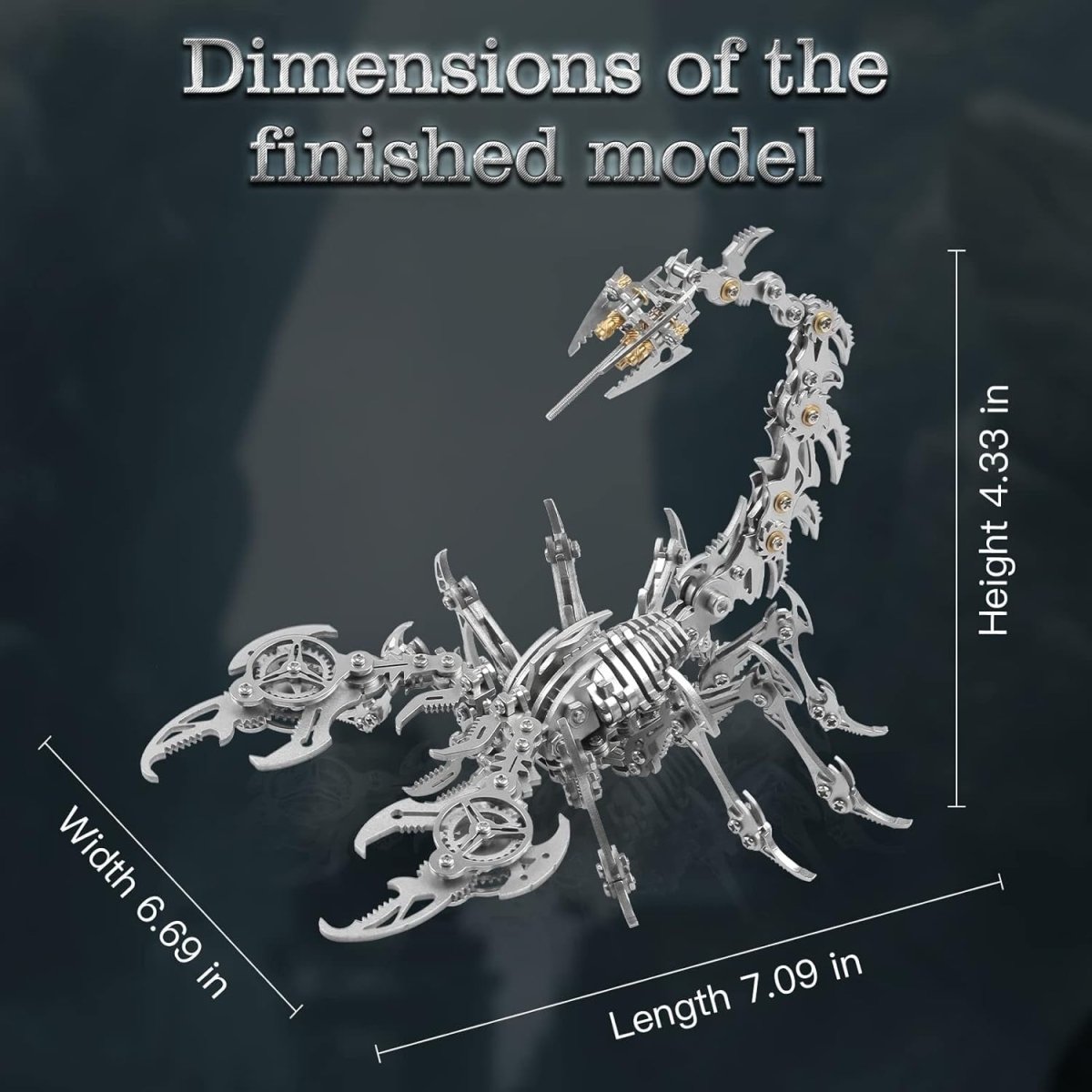 3D Metal Scorpion Puzzle Kit 454PCS Silver DIY Mechanical Model Gift - Kwikley