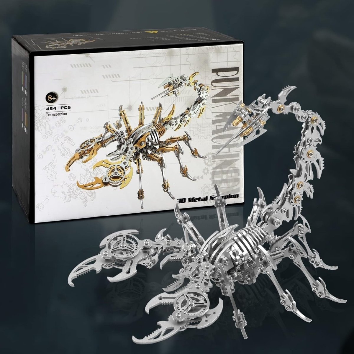 3D Metal Scorpion Puzzle Kit 454PCS Silver DIY Mechanical Model Gift - Kwikley