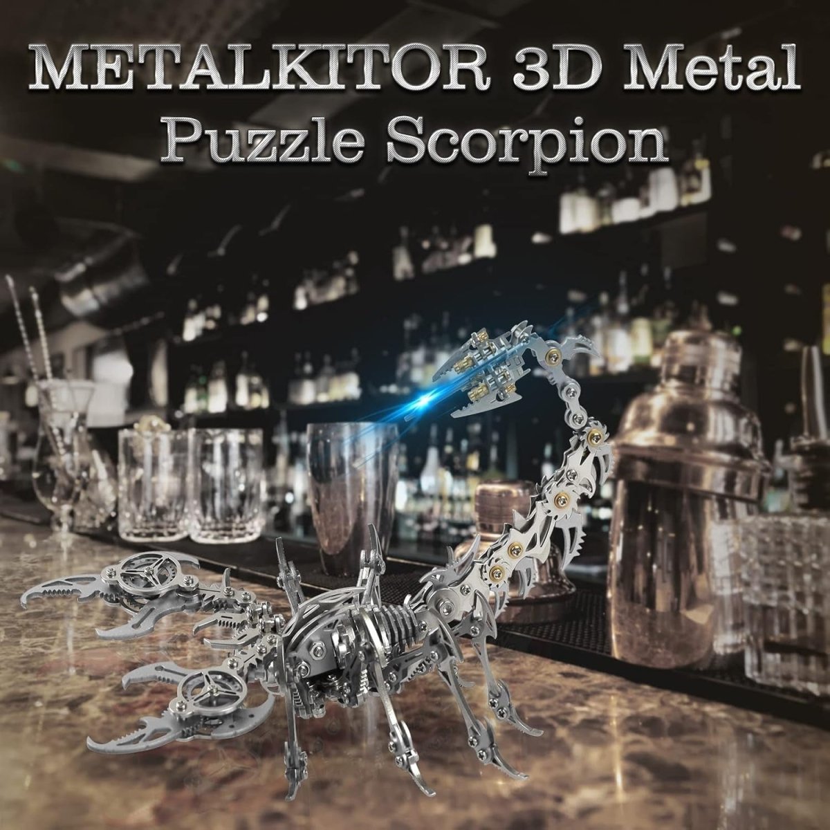 3D Metal Scorpion Puzzle Kit 454PCS Silver DIY Mechanical Model Gift - Kwikley