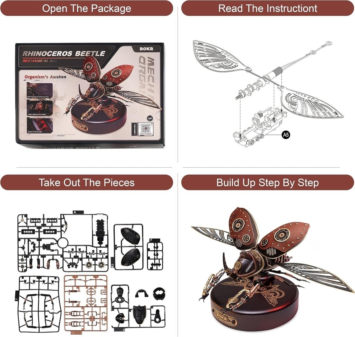 3D Metal Scorpion Puzzle Kit 454PCS Stainless Steel DIY Model Gift - Kwikley