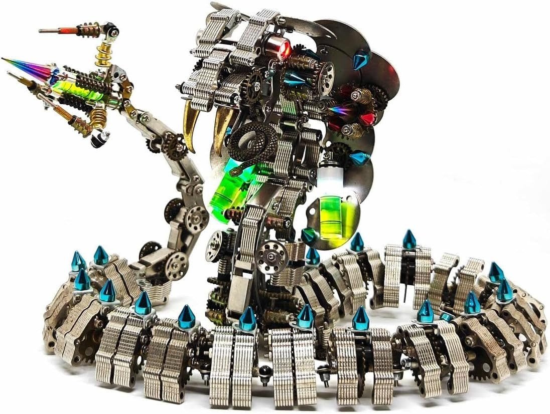 3D Metal Snake Puzzle Kit 1000PCS Steampunk DIY Model Decor Gift - Kwikley