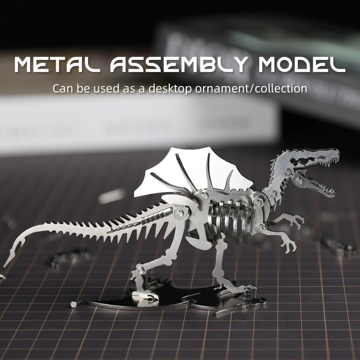 3D Metal Spinosaurus Skeleton Puzzle DIY Dinosaur Model Kit Gift - Kwikley