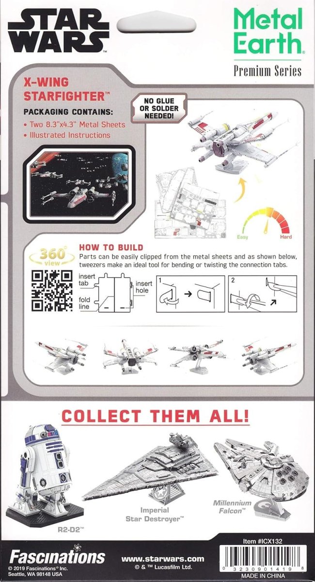 3D Metal Starfighter Puzzle Model Kit Sci-Fi DIY Steel Collectible - Kwikley