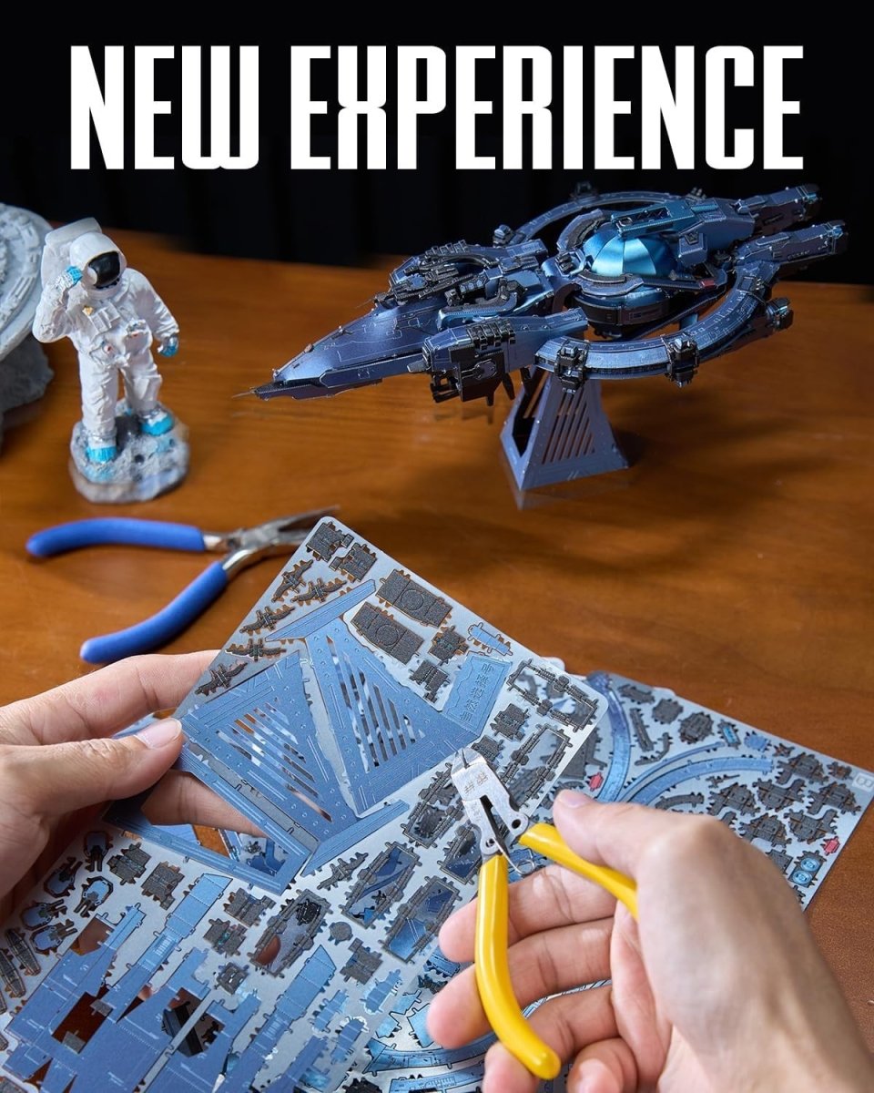 3D Metal Starship Puzzle Kit 378PCS Sci-Fi Space Battleship Model - Kwikley