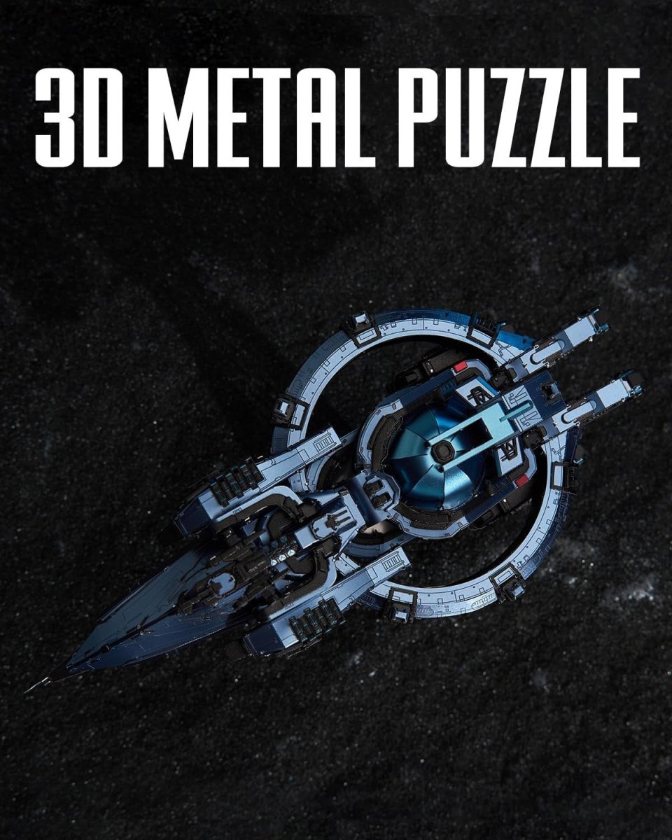 3D Metal Starship Puzzle Kit 378PCS Sci-Fi Space Battleship Model - Kwikley