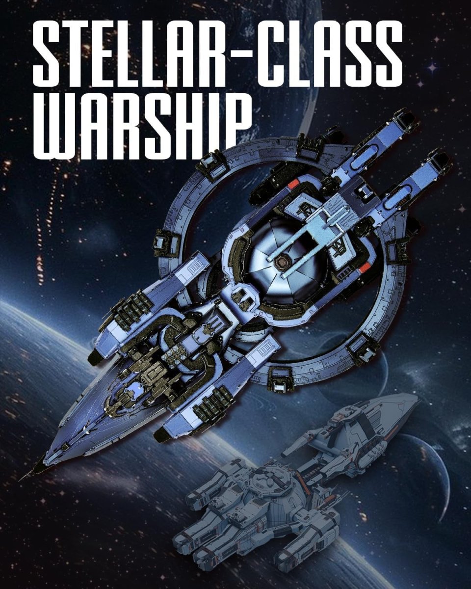3D Metal Starship Puzzle Kit 378PCS Sci-Fi Space Battleship Model - Kwikley