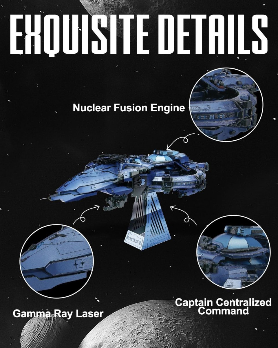 3D Metal Starship Puzzle Kit 378PCS Sci-Fi Space Battleship Model - Kwikley