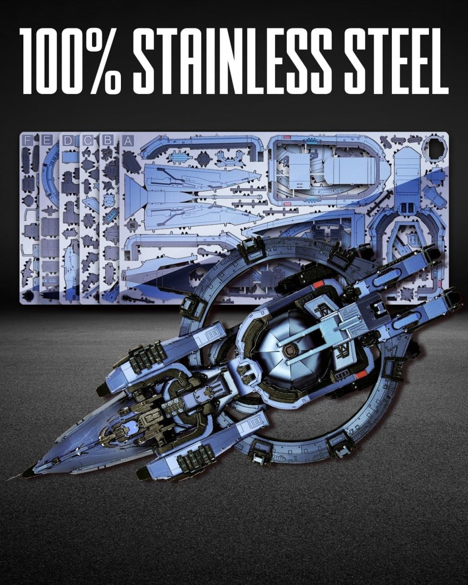 3D Metal Starship Puzzle Kit 378PCS Sci-Fi Space Battleship Model - Kwikley