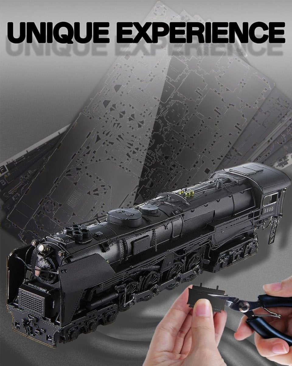 3D Metal Steam Locomotive Puzzle DIY Train Model Kit 448PCS Display - Kwikley