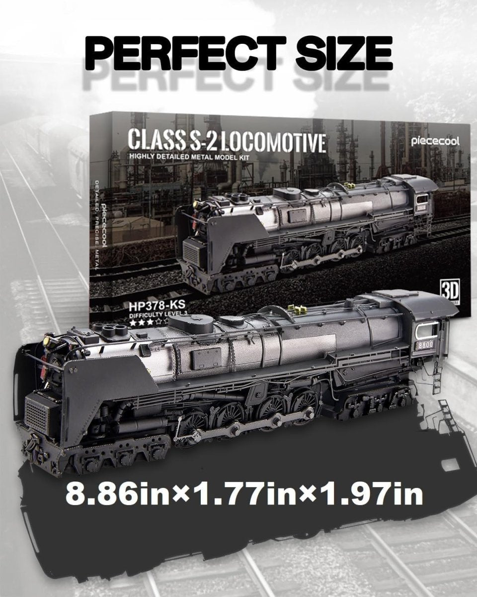 3D Metal Steam Locomotive Puzzle DIY Train Model Kit 448PCS Display - Kwikley