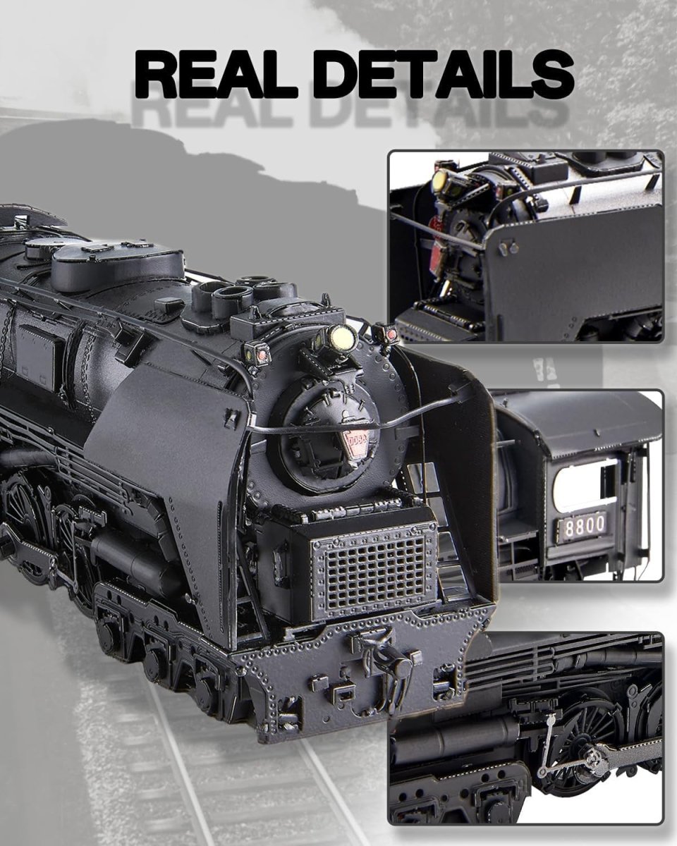 3D Metal Steam Locomotive Puzzle DIY Train Model Kit 448PCS Display - Kwikley