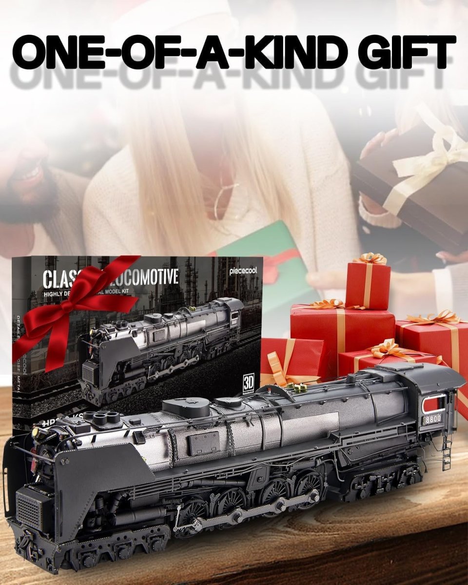 3D Metal Steam Locomotive Puzzle DIY Train Model Kit 448PCS Display - Kwikley