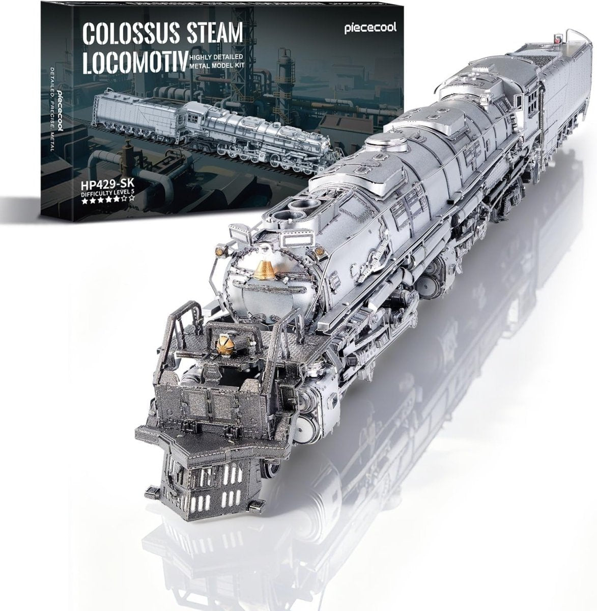 3D Metal Steam Locomotive Puzzle DIY Train Model Kit 646PCS Display - Kwikley
