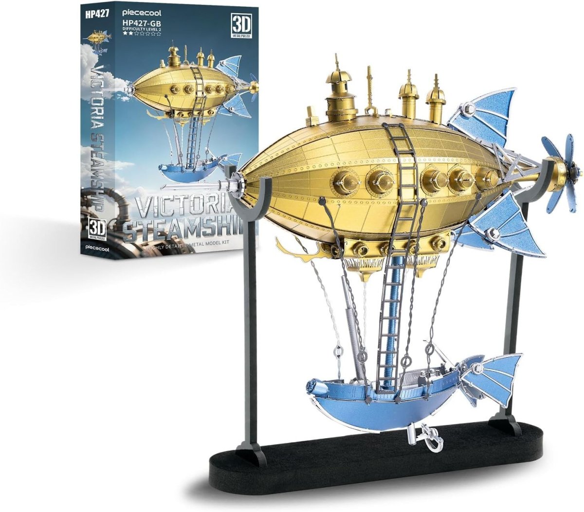 3D Metal Steamship Puzzle Model Kit 275pc DIY Collectible Display - Kwikley