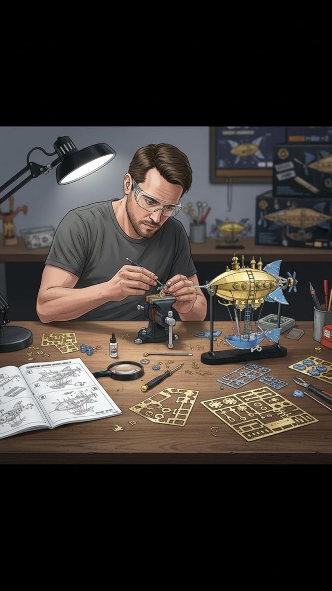 3D Metal Steamship Puzzle Model Kit 275pc DIY Collectible Display - Kwikley
