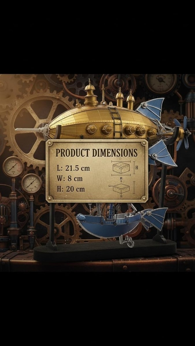 3D Metal Steamship Puzzle Model Kit 275pc DIY Collectible Display - Kwikley
