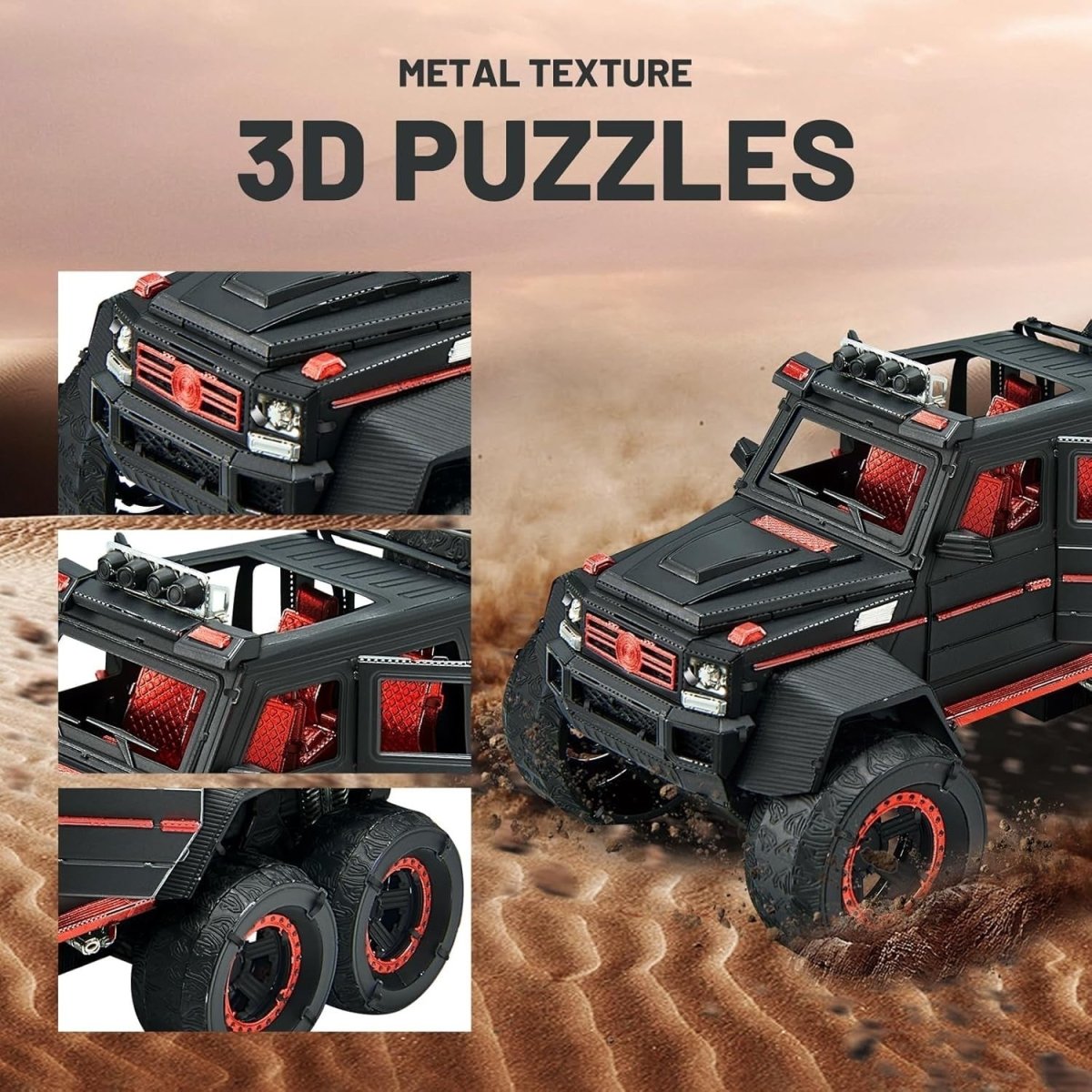 3D Metal SUV Truck Puzzle DIY Stainless Steel Model Kit 384PCS Adult - Kwikley