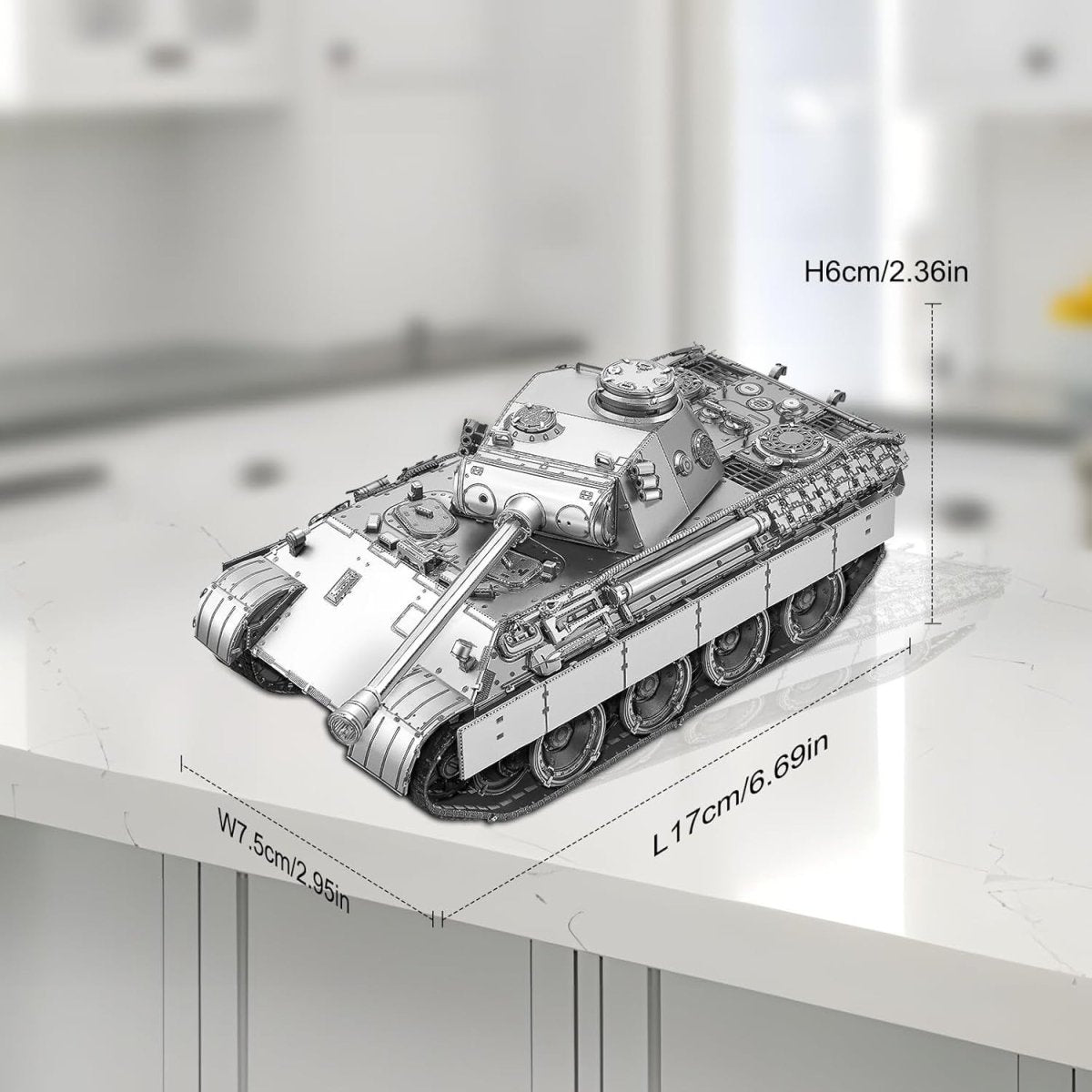 3D Metal Tank Puzzle Kit 259PCS Military Panther DIY Model Build - Kwikley