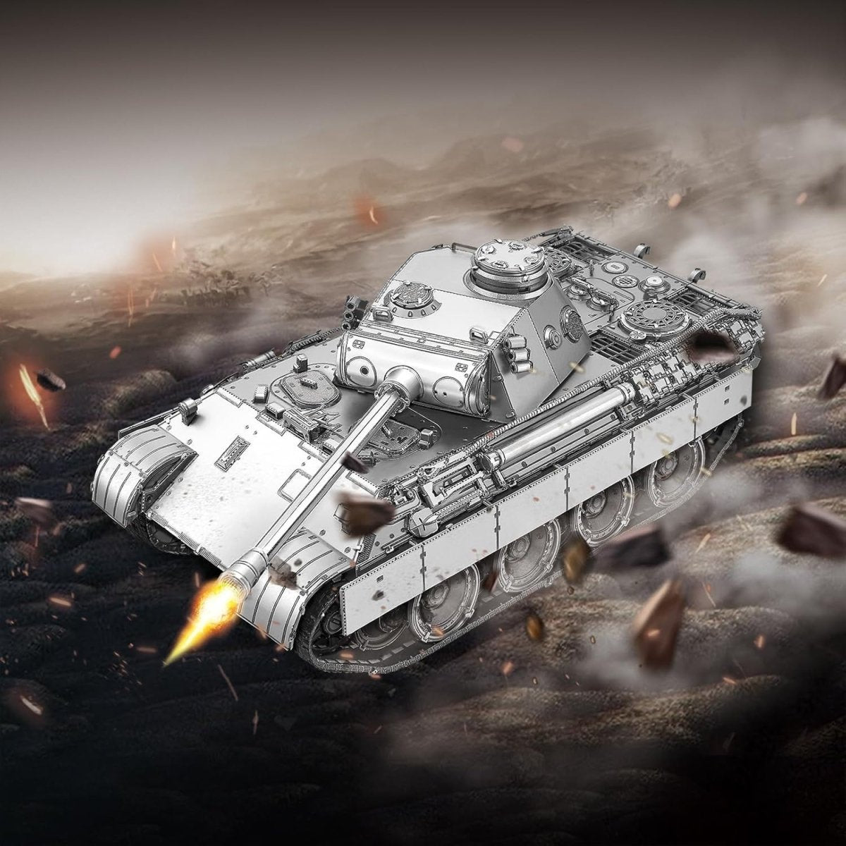 3D Metal Tank Puzzle Kit 259PCS Military Panther DIY Model Build - Kwikley