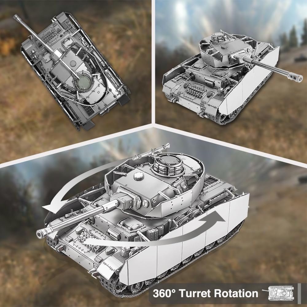 3D Metal Tank Puzzle Kit 433PCS Military Model DIY Stainless Steel - Kwikley