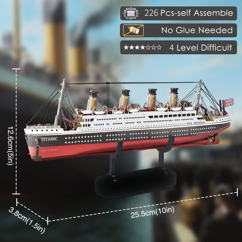 3D Metal Titanic Ship Model Kit Stainless Steel Puzzle Collectible Gift - Kwikley