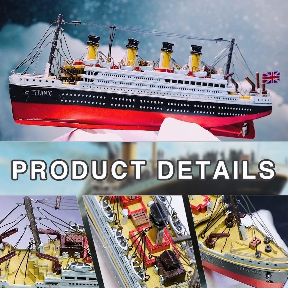 3D Metal Titanic Ship Model Kit Stainless Steel Puzzle Collectible Gift - Kwikley