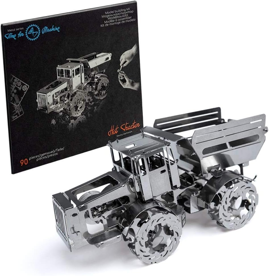 3D Metal Tractor Model Kit Wind Up Moving Mechanical Puzzle DIY Gift - Kwikley