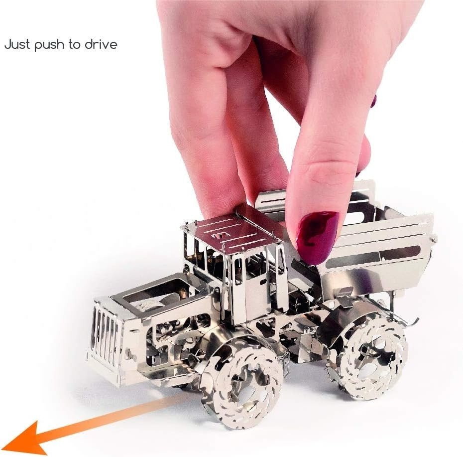 3D Metal Tractor Model Kit Wind Up Moving Mechanical Puzzle DIY Gift - Kwikley