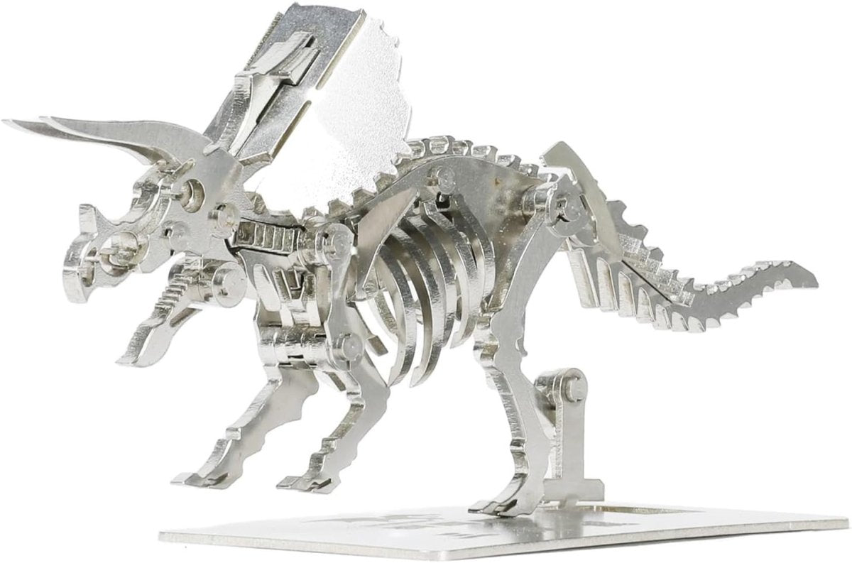 3D Metal Triceratops Skeleton Puzzle DIY Dinosaur Model Kit Gift - Kwikley