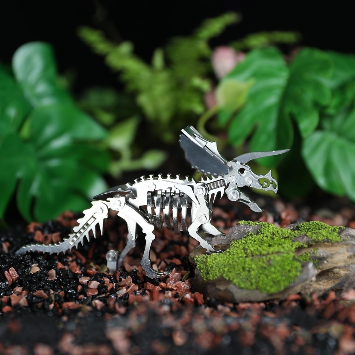 3D Metal Triceratops Skeleton Puzzle DIY Dinosaur Model Kit Gift - Kwikley