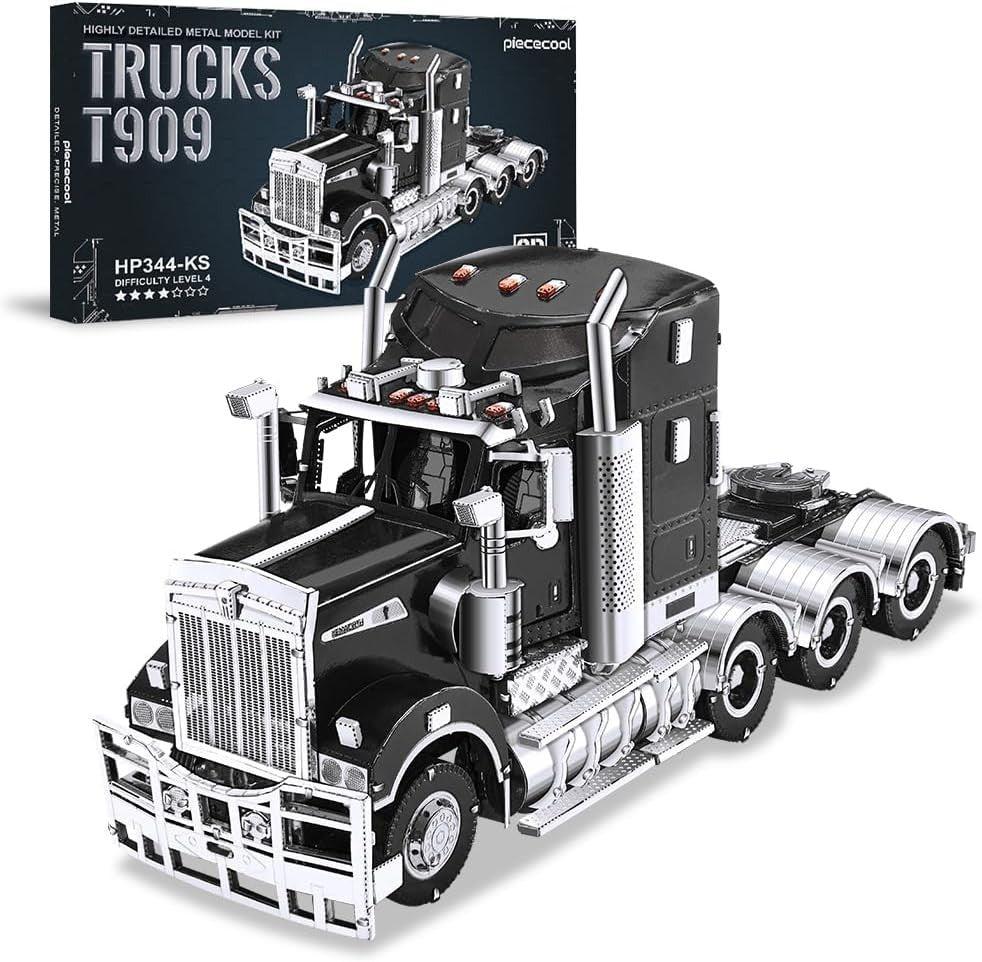 3D Metal Truck Model Kit DIY Stainless Steel Puzzle 308PCS Adult Build - Kwikley