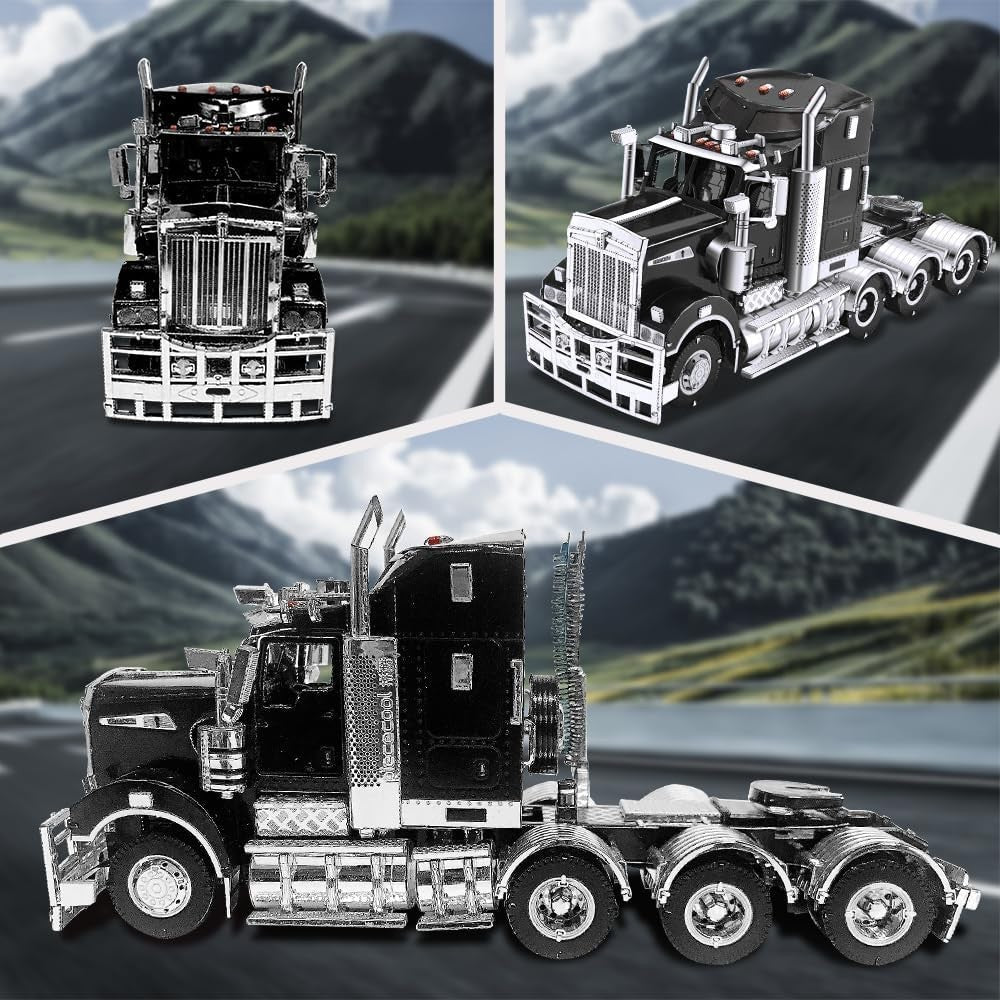 3D Metal Truck Model Kit DIY Stainless Steel Puzzle 308PCS Adult Build - Kwikley