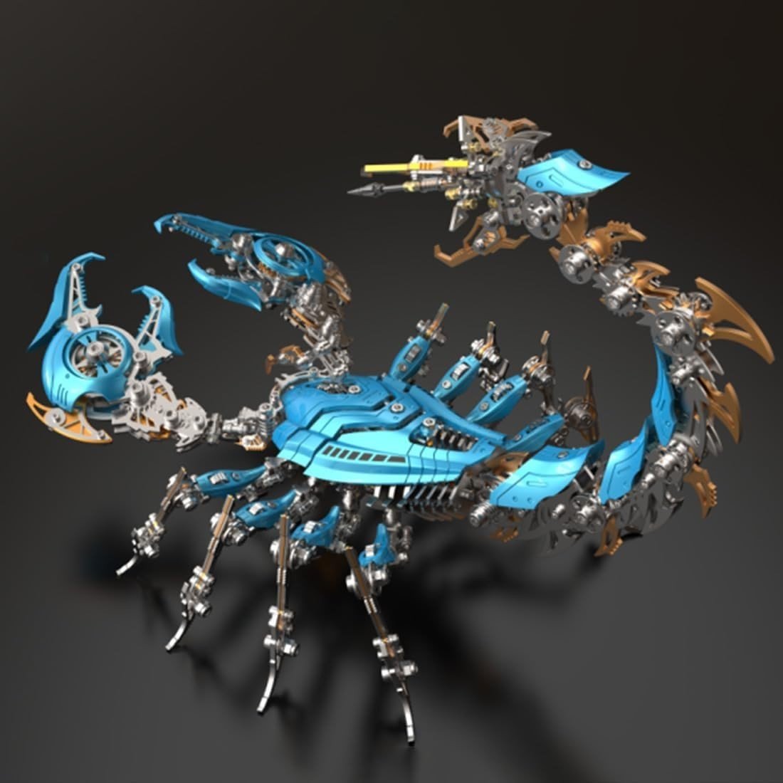 3D Metal War Scorpion Model Kit 1073PCS Mechanical Animal Puzzle Blue - Kwikley