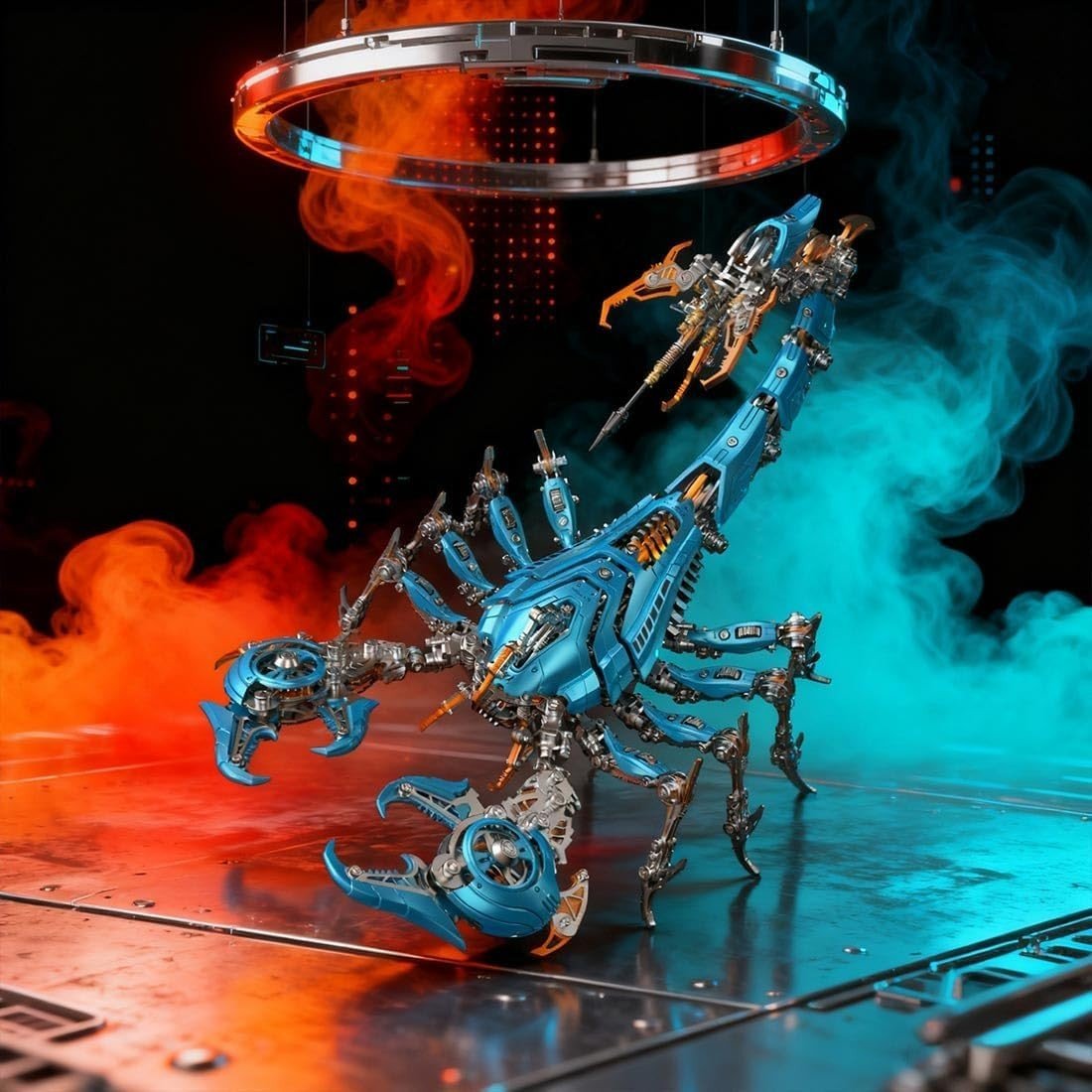 3D Metal War Scorpion Model Kit 1073PCS Mechanical Animal Puzzle Blue - Kwikley