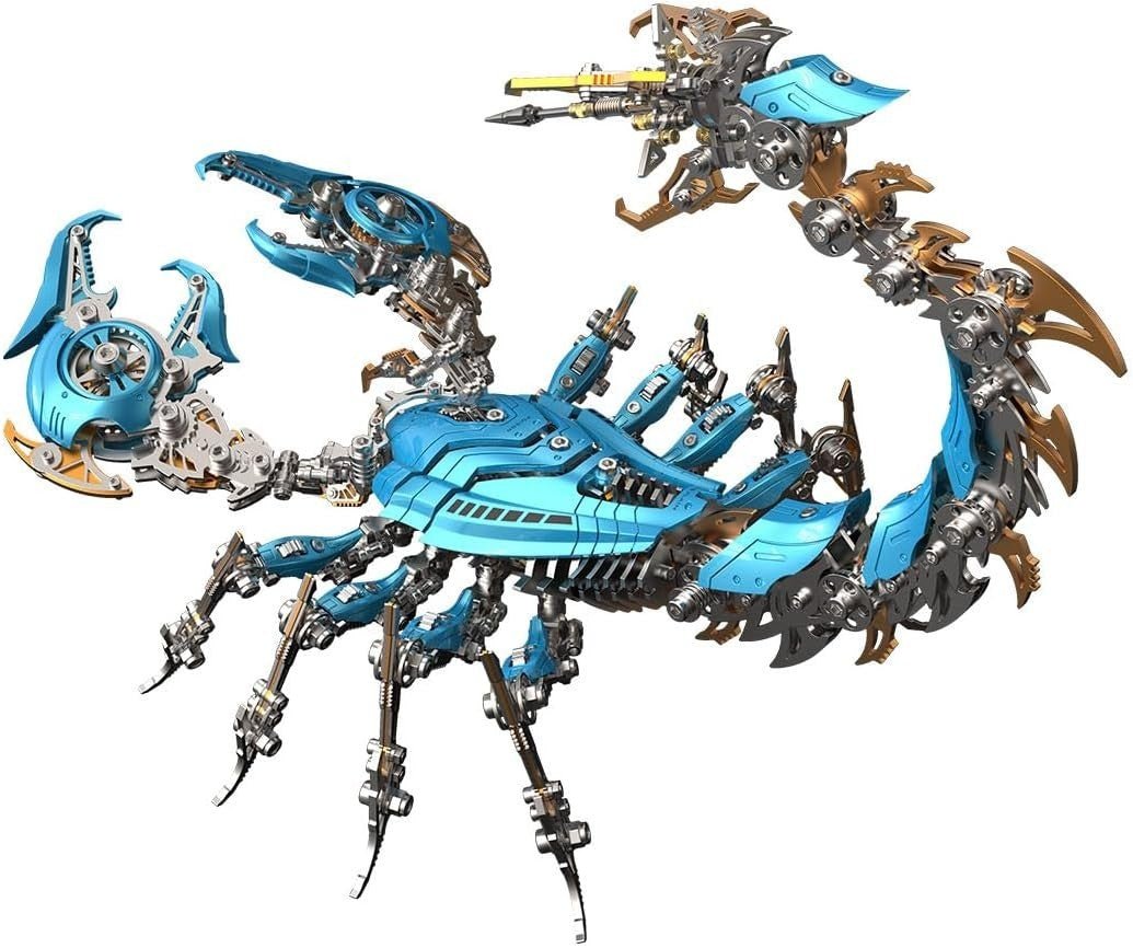 3D Metal War Scorpion Model Kit 1073PCS Mechanical Animal Puzzle Blue - Kwikley