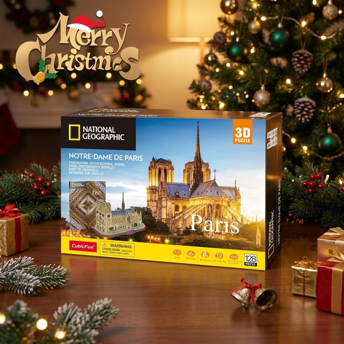 3D Notre Dame Paris Puzzle 128 Piece Architecture Model Kit Gift - Kwikley