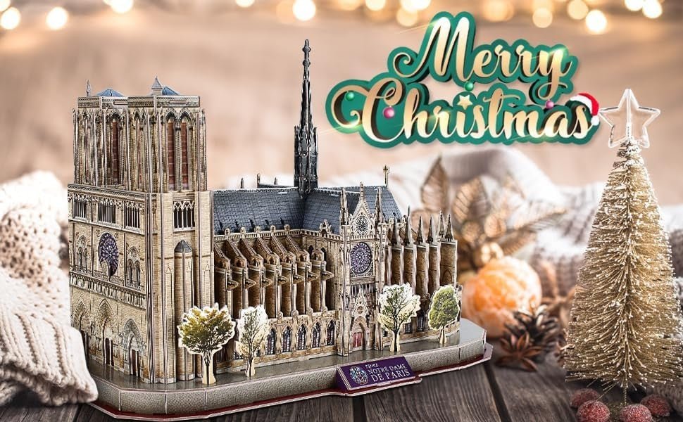 3D Notre Dame Paris Puzzle 128 Piece Architecture Model Kit Gift - Kwikley