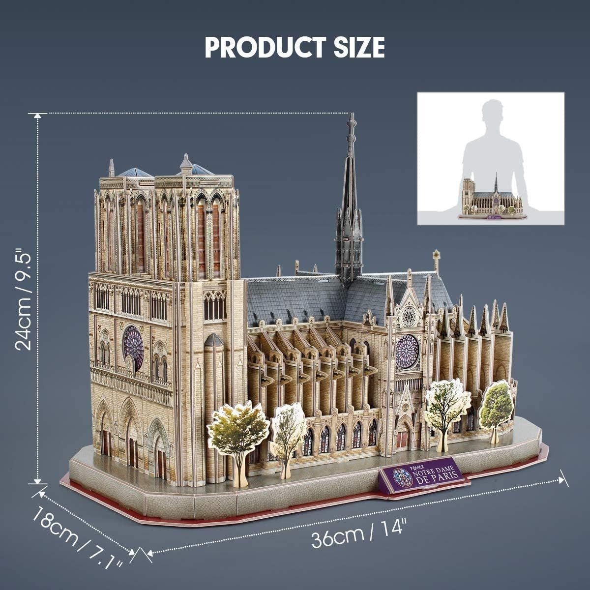3D Notre Dame Paris Puzzle 128 Piece Architecture Model Kit Gift - Kwikley