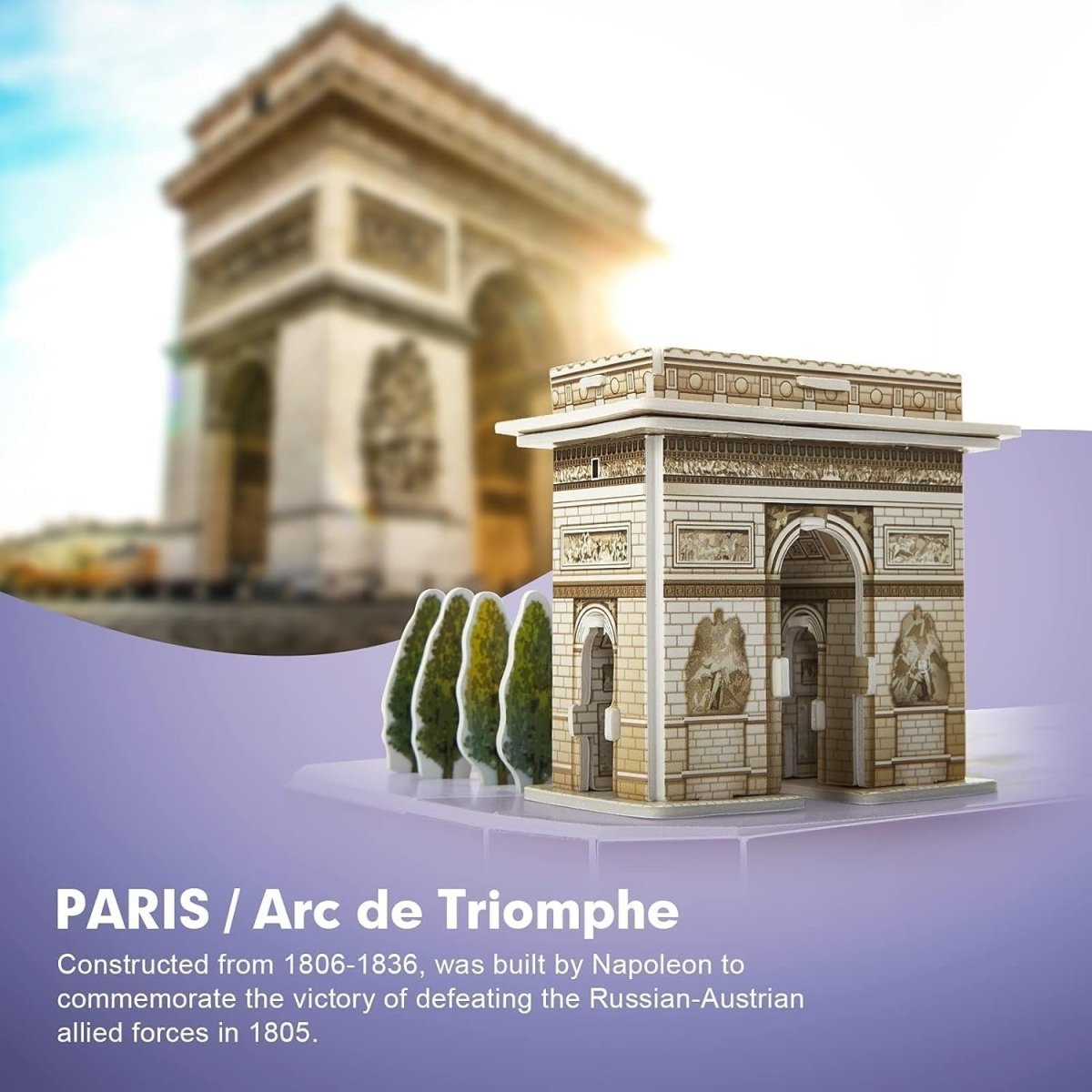 3D Paris Skyline Puzzle Eiffel Tower Louvre Model Kit 114PCS Gift - Kwikley