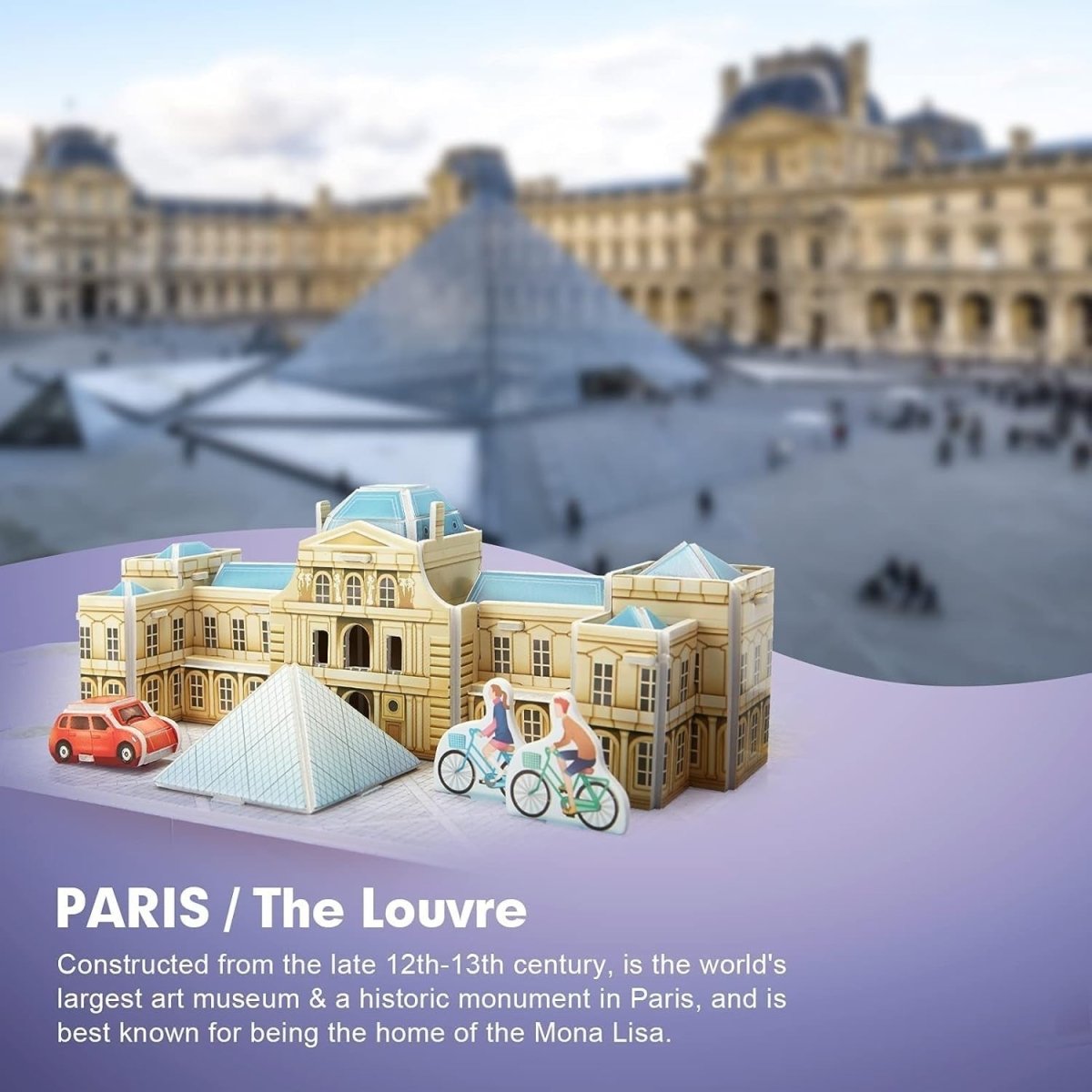 3D Paris Skyline Puzzle Eiffel Tower Louvre Model Kit 114PCS Gift - Kwikley