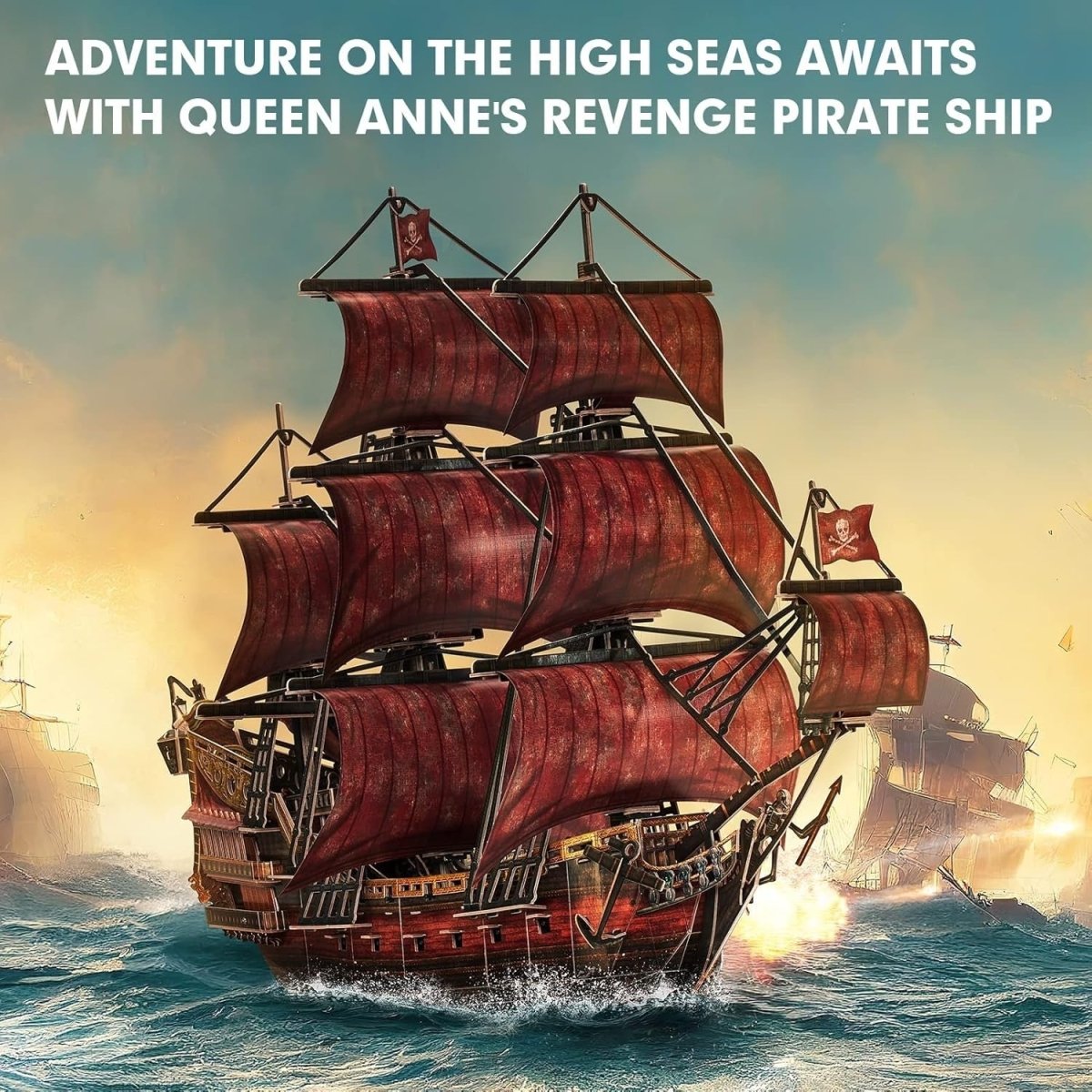 3D Pirate Ship Puzzle 391 Piece Black Pearl Model Kit Display Gift - Kwikley