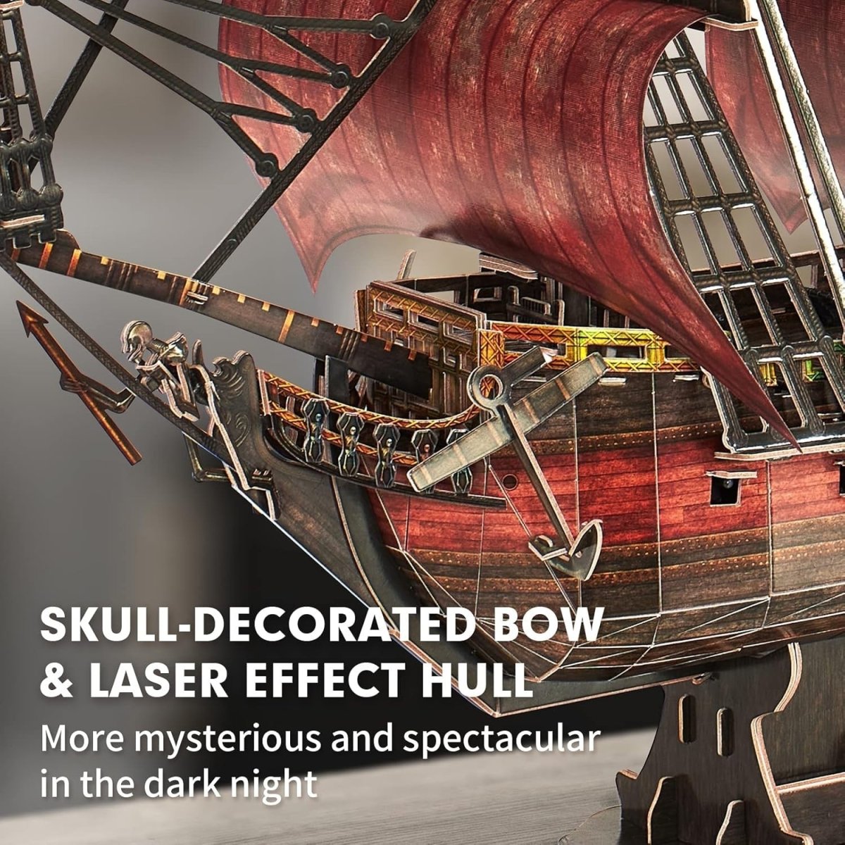 3D Pirate Ship Puzzle 391 Piece Black Pearl Model Kit Display Gift - Kwikley