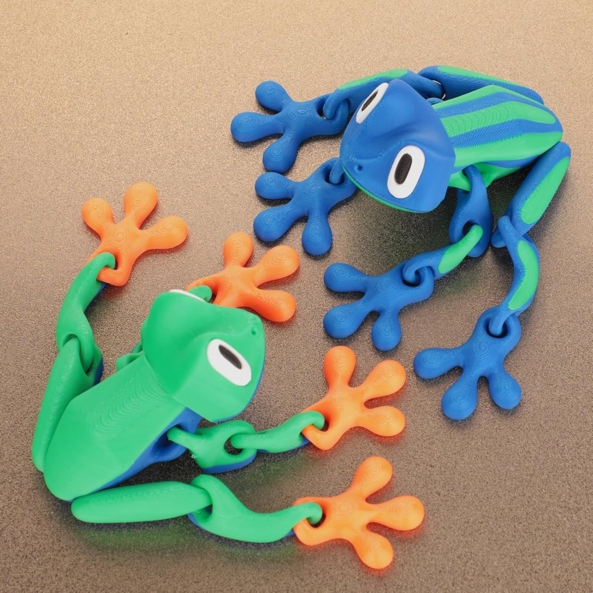 3D Printed Frog Fidget Toy Desk Stress Relief Articulated Animal - Kwikley